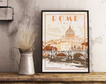Rome Italy - Vintage Travel Poster