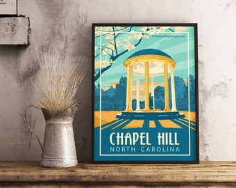 Chapel Hill North Carolina - Vintage Travel Poster