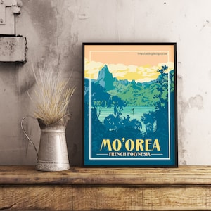 Mo'orea French Polynesia - Vintage Travel Poster