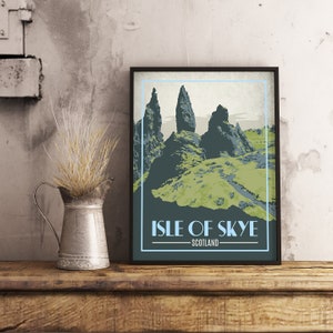 Isla de Skye Escocia - Póster de viaje vintage