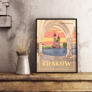 Krakau Polen - Vintage Reiseplakat