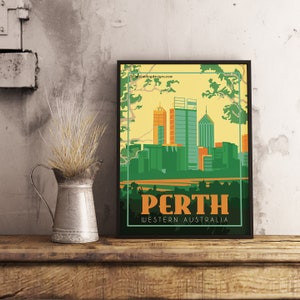 Perth Australië - Vintage reisposter