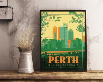 Perth Australia - Vintage Travel Poster