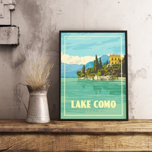 Lac de Côme Italie - Poster de voyage vintage