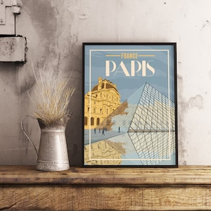 Paris France - affiche de voyage vintage