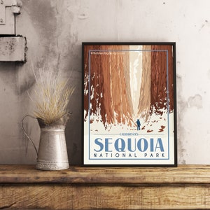 Sequoia Nationalpark Kalifornien - Vintage Reiseplakat