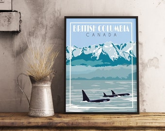 British Columbia Canada - Vintage Travel Poster
