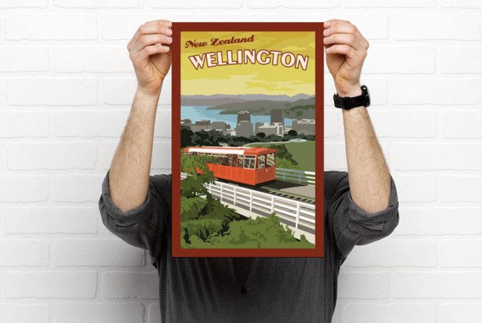 Wellington New Zealand Vintage Travel Poster Etsy