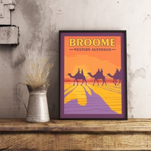Broome, Australie occidentale - Poster de voyage vintage