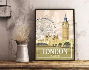 London England - Vintage Travel Poster