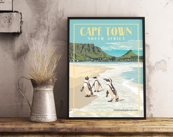 Cape Town South Africa - Vintage Travel Poster