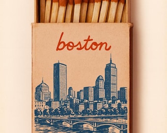 Boston Matchbox-Style Art Print | 8x10 Instant Download