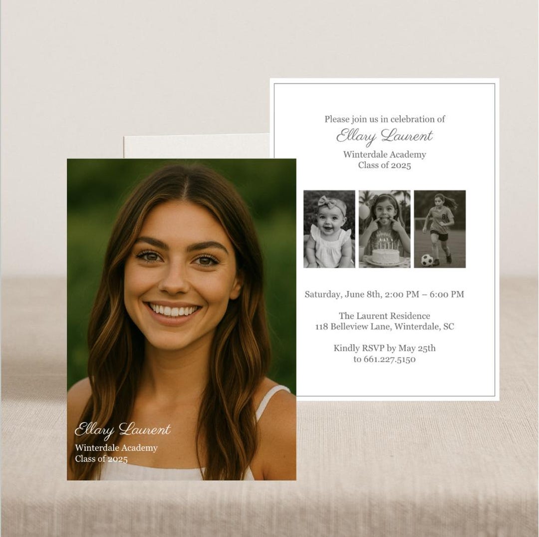 Grad Cg Editable Graduation Card Template | Grad Party Invitation | Graduation ...