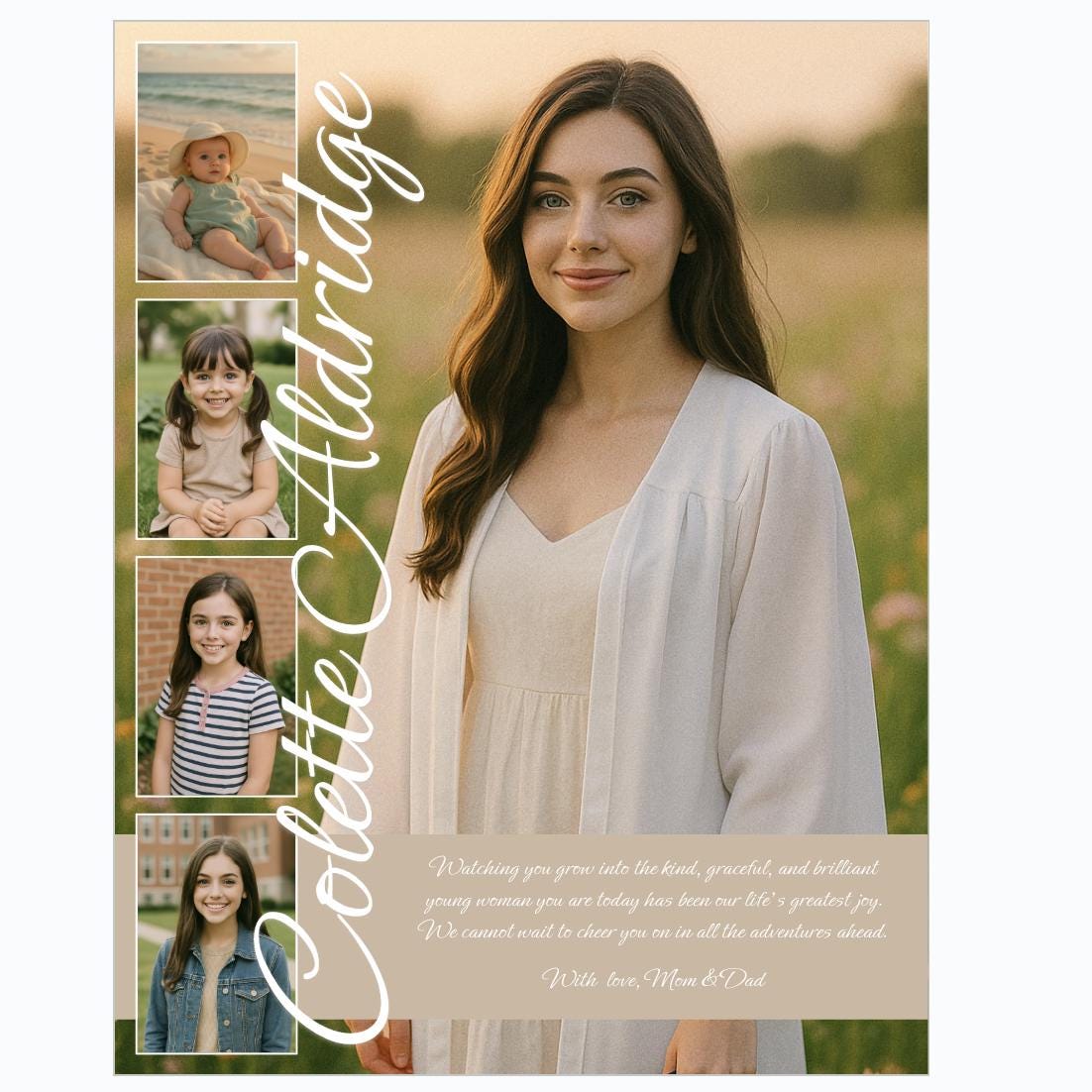 Senior Yearbook Ad Template | Editable Graduation Tribute | Full Page Yearbook Ad | Editable Graduation Message Page | Elegant | Neutral