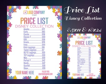 Disney Color Price Chart