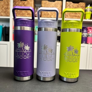 Yeti 18oz Water Bottle With Matching Lid, Custom Personalized Engraved
