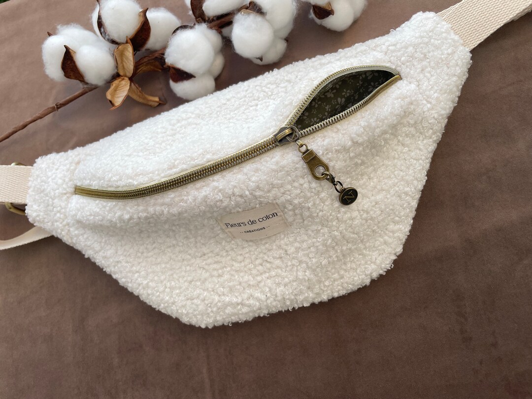 Sac banane moumoute bouclette blanche - Etsy France