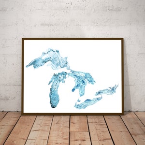 Topographic Map of the Great Lakes | Lake Art | Great Lakes Decor | Great Lakes Print | Map of the Great Lakes | Great Lakes Art | Lake Art