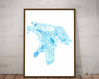 Mapa de Lake Huron Great Lakes Art Print