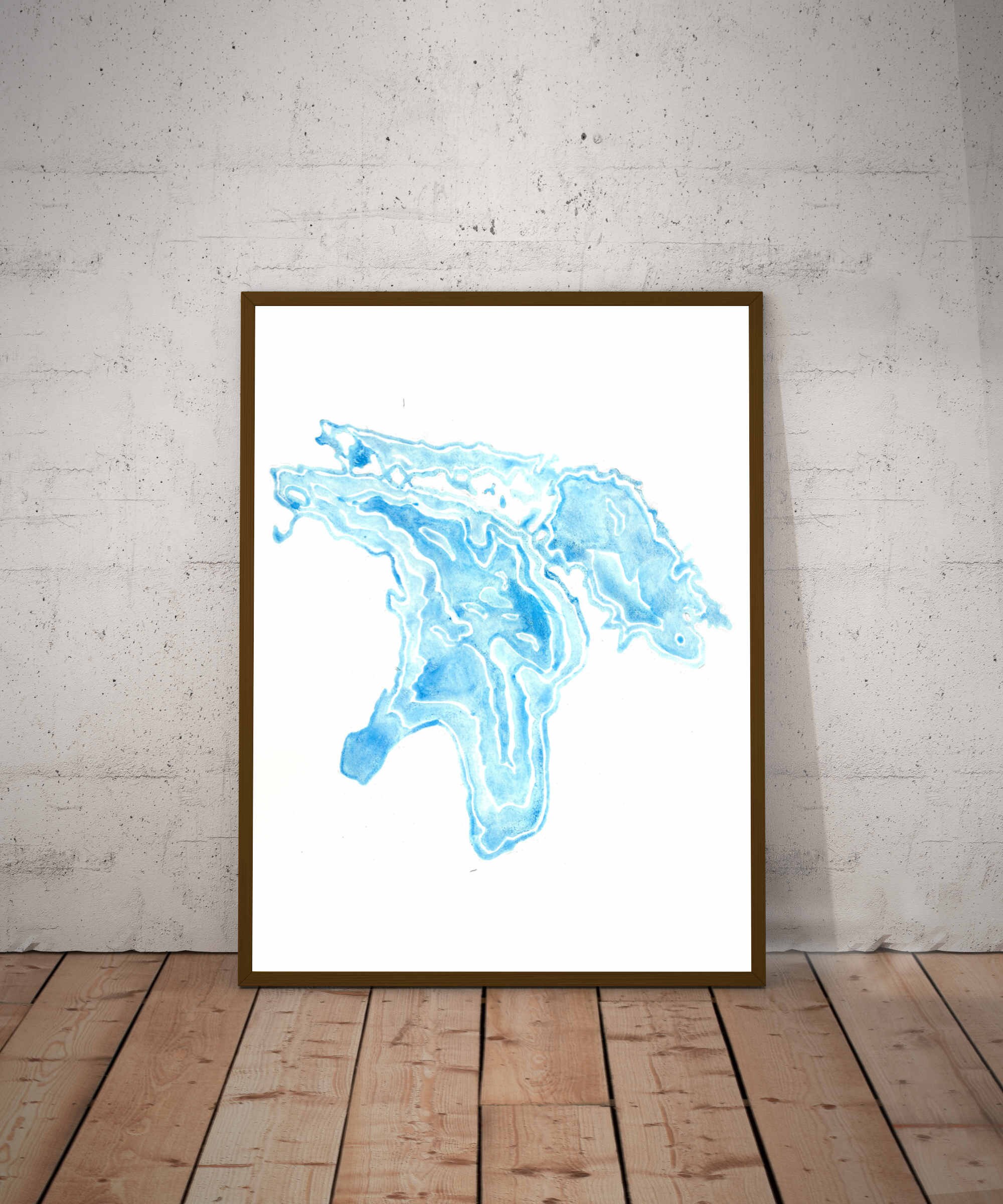 Map Of Lake Huron Great Lakes Art Print | Etsy