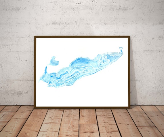 Watercolor Map of Lake Erie Wall Art Decor | Etsy Canada