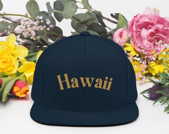 Gorra Snapback Hawaiana / Gorra de Béisbol Bordada / Gorra de Camionero Ajustable de Regalo