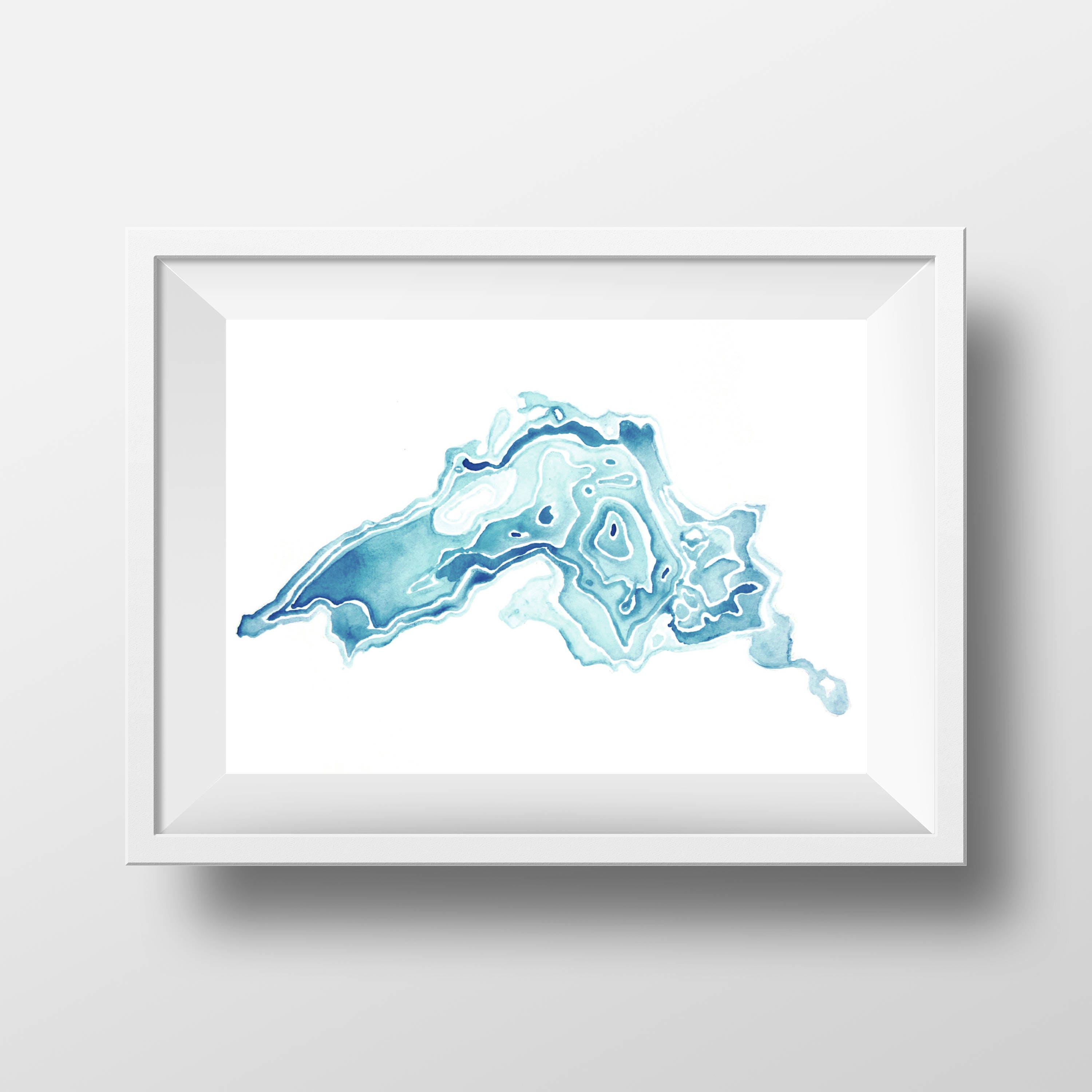 Lake Superior Topographic Map Map Of Lake Superior Topographic Wall Art Print | Etsy Uk