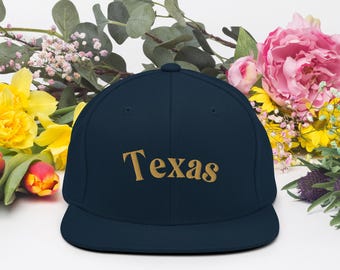 Boné Texas Snapback | Boné de beisebol bordado | Boné Trucker ajustável para presente