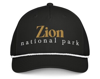 Zion National Park Rope Cap | Embroidered Trucker Hat | Adjustable Retro Cap
