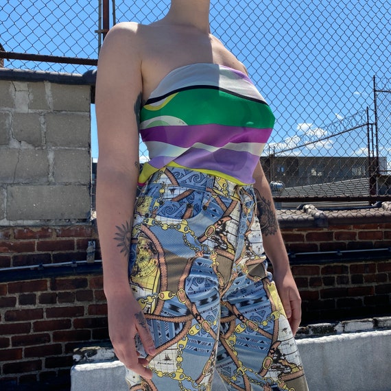 Vintage 90s Printed Navigation Jeans Size Small