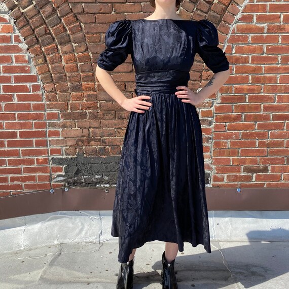 Puff Sleeve Black Dress
