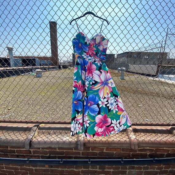 Gorgeous Vintage 80s Cotton Tropical Hibicus Flora