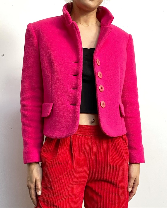 Vintage 90s Deadstock Cropped Soft Fleece Blazer