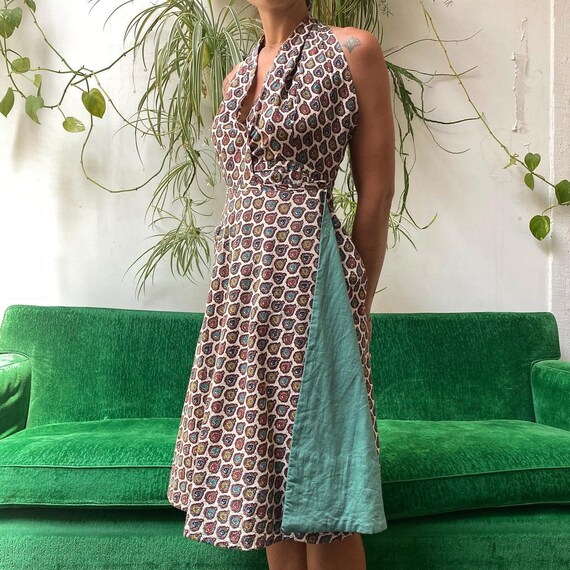 Gorgeous Vintage French Cotton Paisley Print Halte
