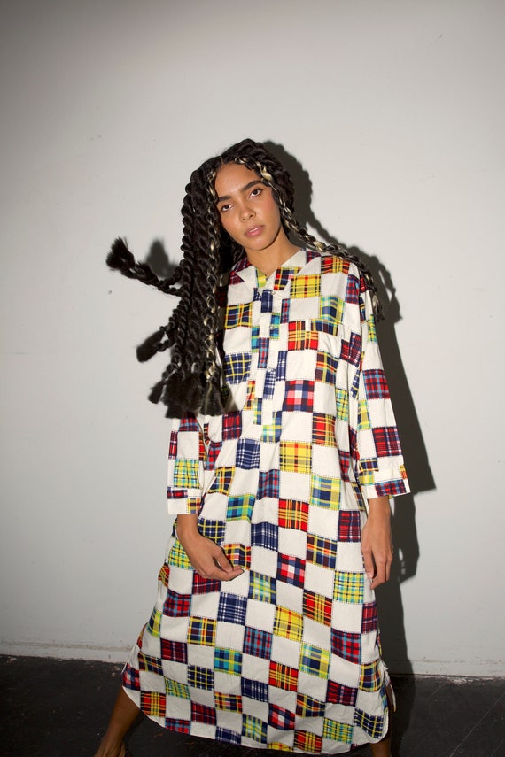 Vintage Patchwork Maxi Dress (XL)