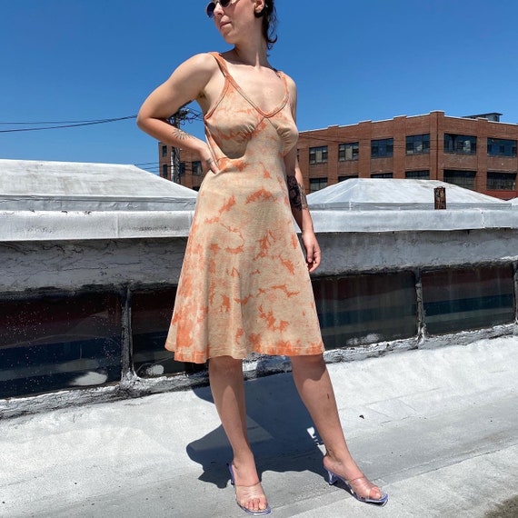Vintage 90s Tye Dye Cotton Tank Dress Size S-M-L