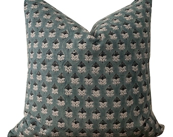 Blue Block Pillow Cover