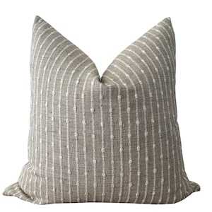 Woven Textured Stripe Pillow Cover, Neutral Pillow Covers