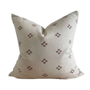 Hand-Loomed Batik Pillow Cover: Cream and Tan Neutral Decor