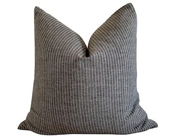 Gray Stripe Pillow Cover, Modern Farmhouse Pillow