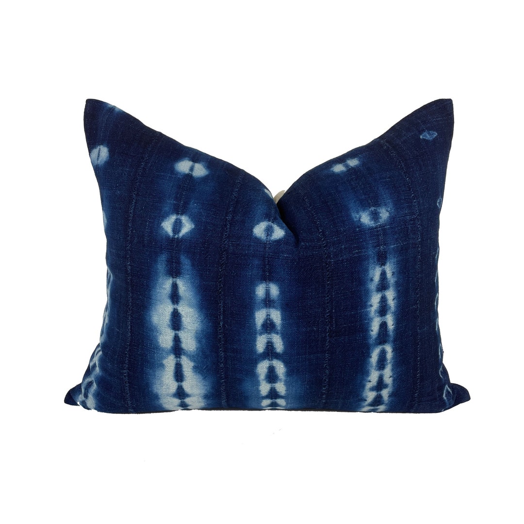16x20 Vintage Indigo Pillow Cover Shibori Pillow BOHO Etsy
