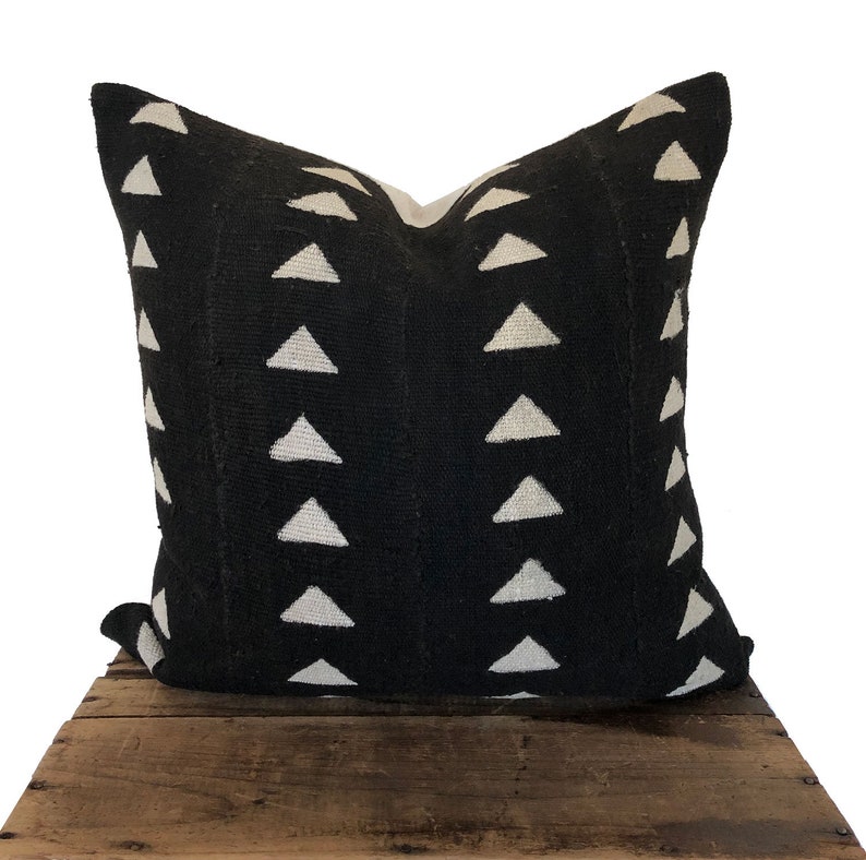 Black mudcloth pillow cover African Mudcloth Pillow Cover Authentic African