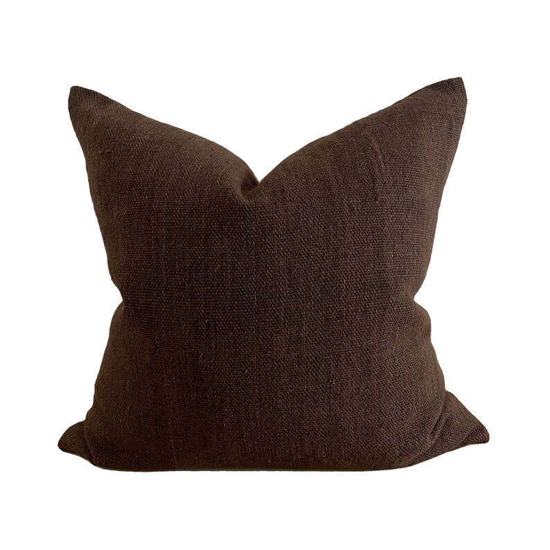 20x20 Dark Brown Woven Pillow Cover
