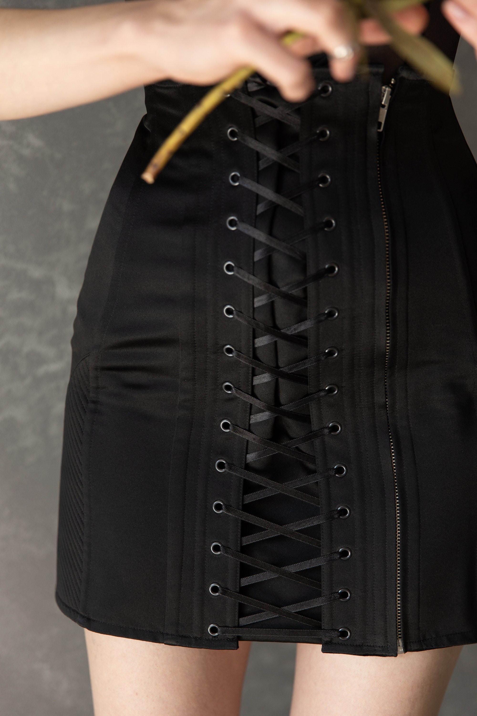 UNFLD Women Ribbed Midi Skirt | High Waist Pencil Skirts Knee Length – Black