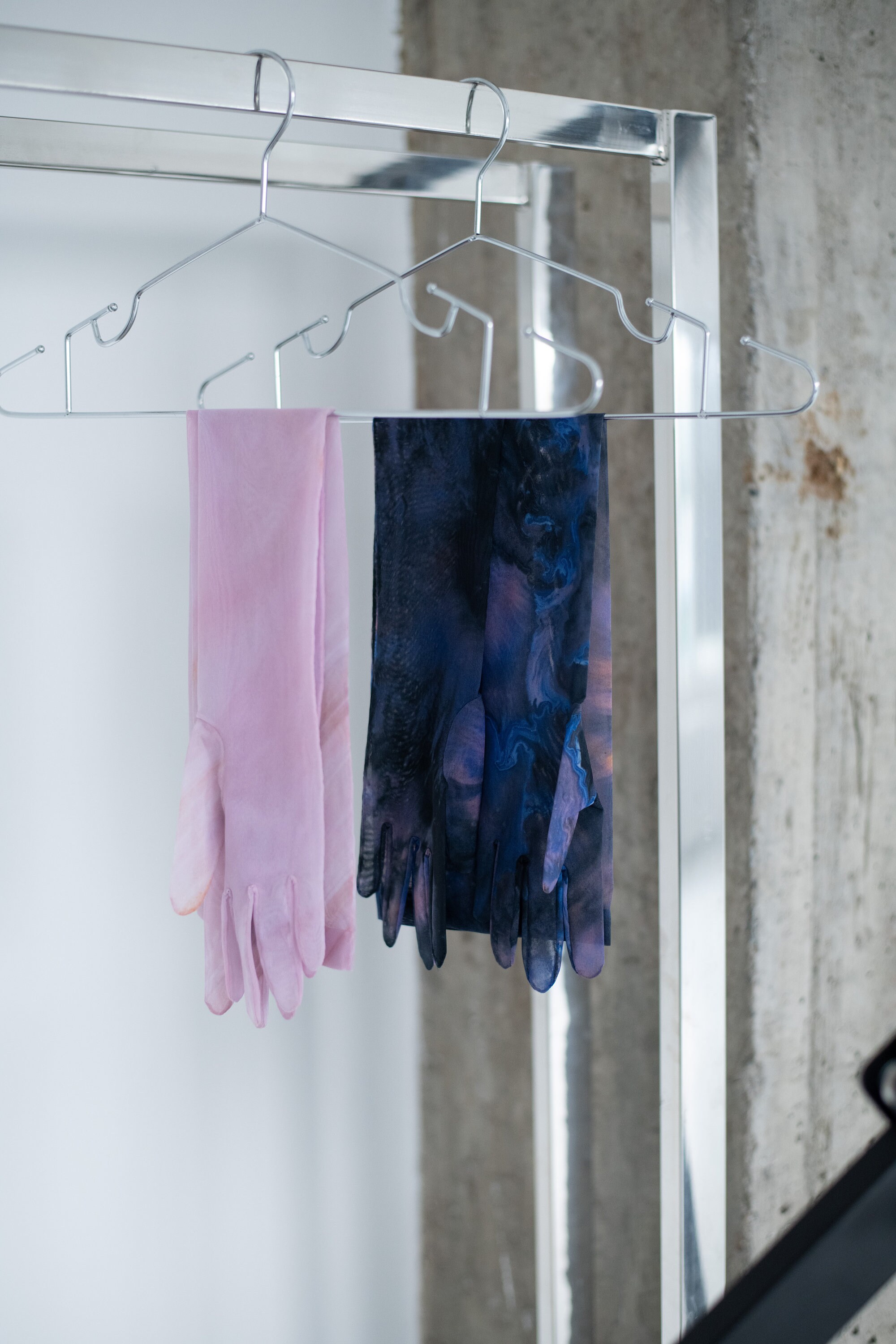 Pink Abstract Print Gloves Long Mesh Opera Gloves Custom-Made ...