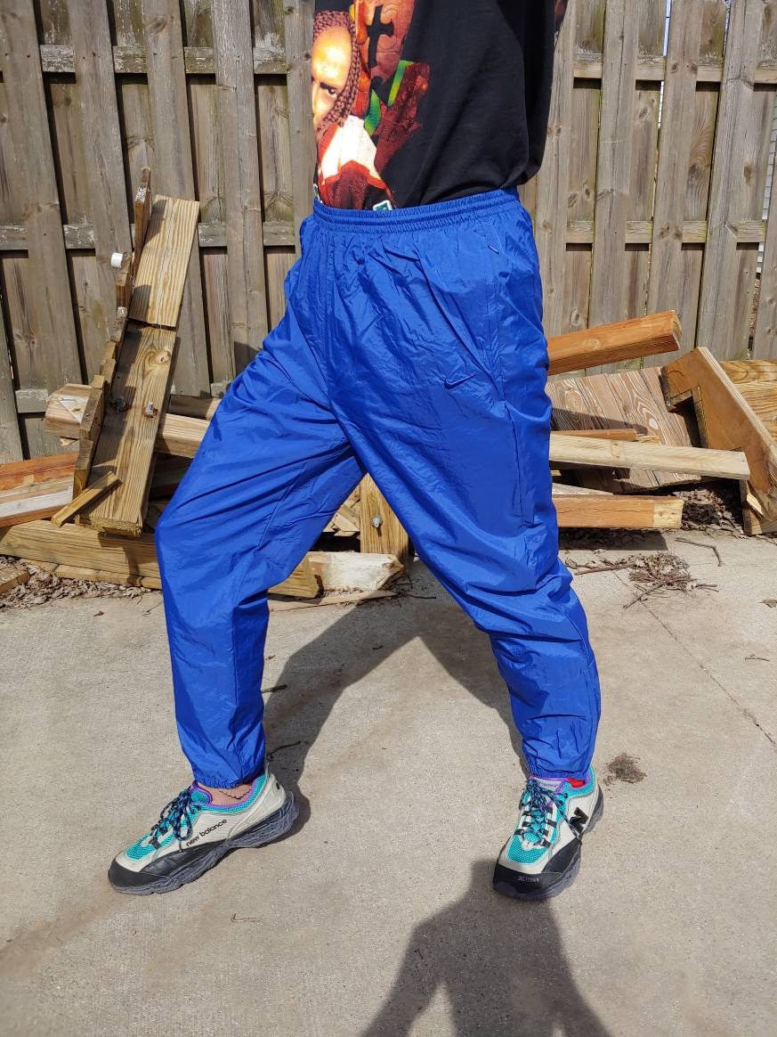 90s Nike blue lined track pants size M/L vintage simple | Etsy