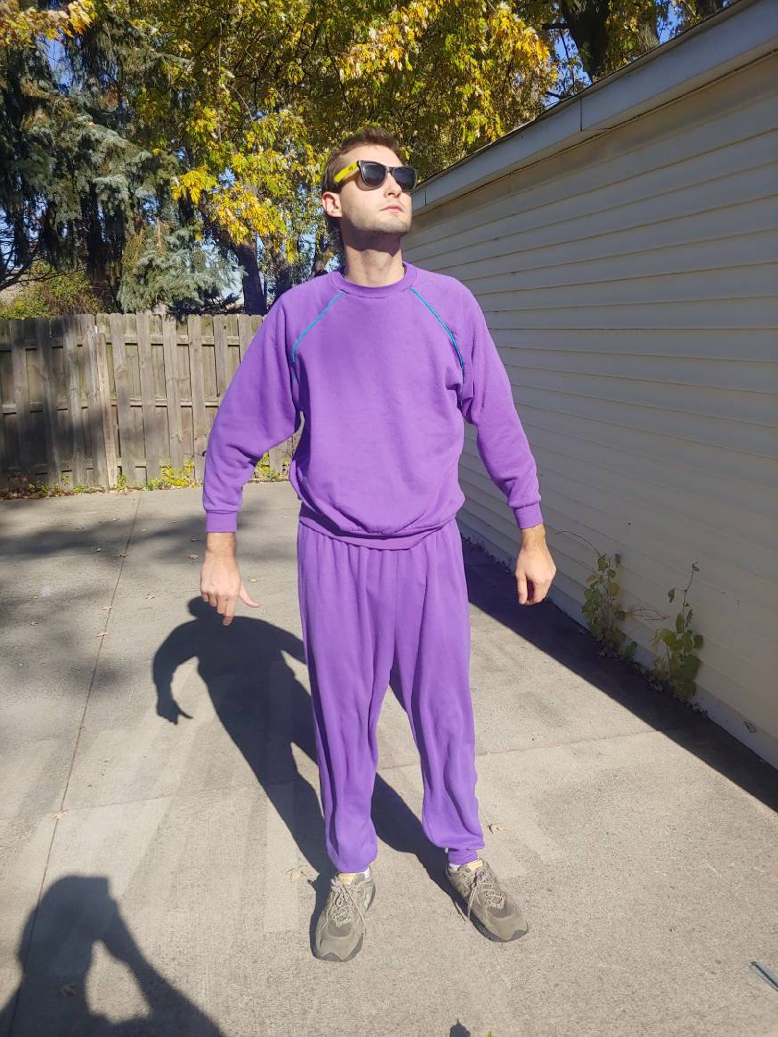 plain sweatshirts and sweatpants