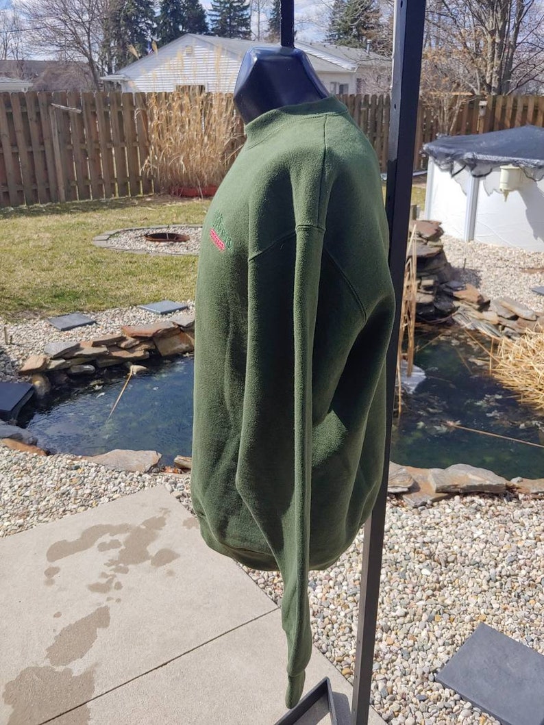 90s Wilson Pro 5000 small logo stitched graphic green pullover sweatshirt size LXL made in USA vtg vintage
