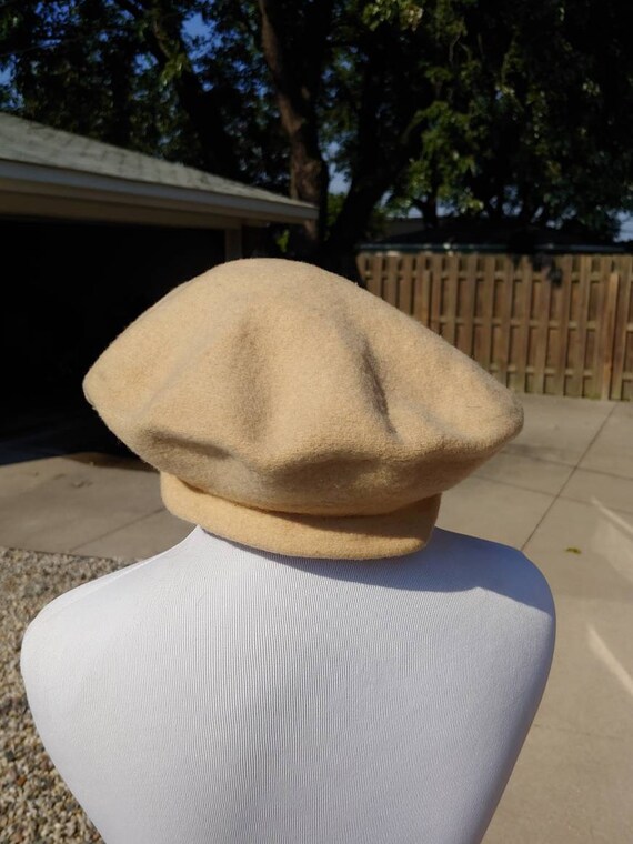 vintage Genuine Basque Beret beige wool made in Fr