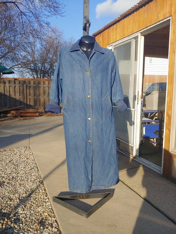 blue jean duster coat